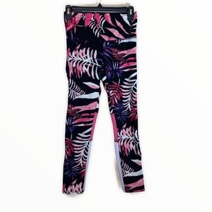 TKO Black and Pink Palm Capri Leggings Small